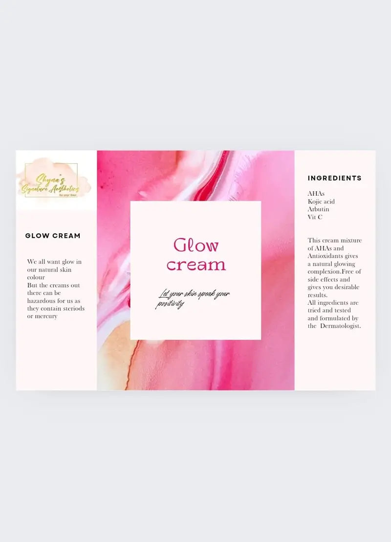 Glow Cream: Vitamin C, Rice Extracts & AHAs for Natural Radiance