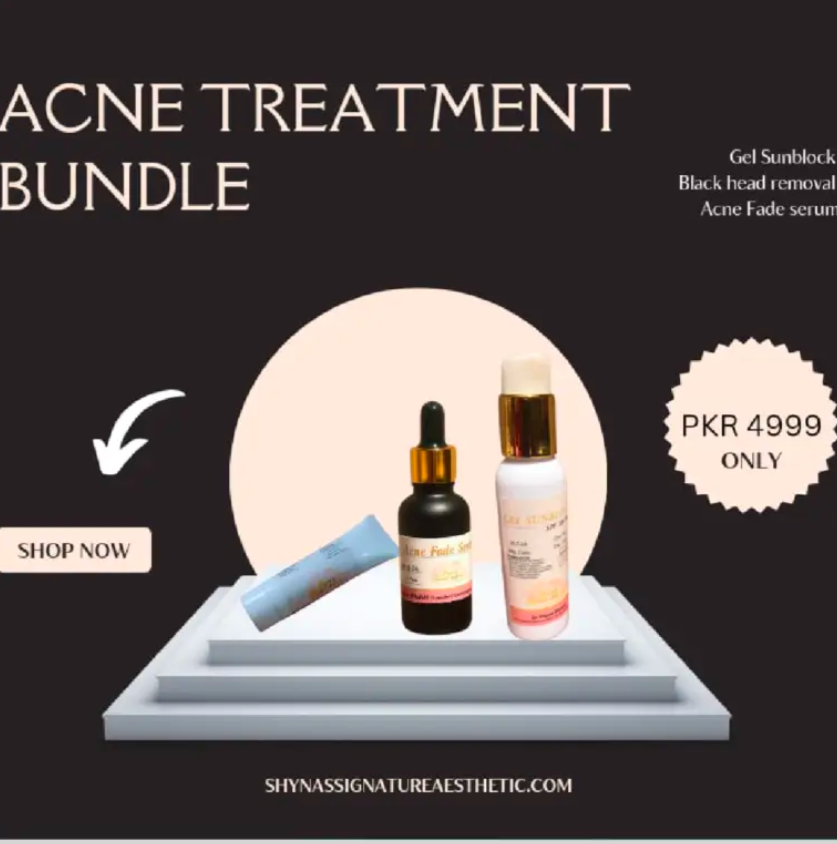 Acne Treatment Bundle: Sunblock, Blackhead Remover & Acne Serum