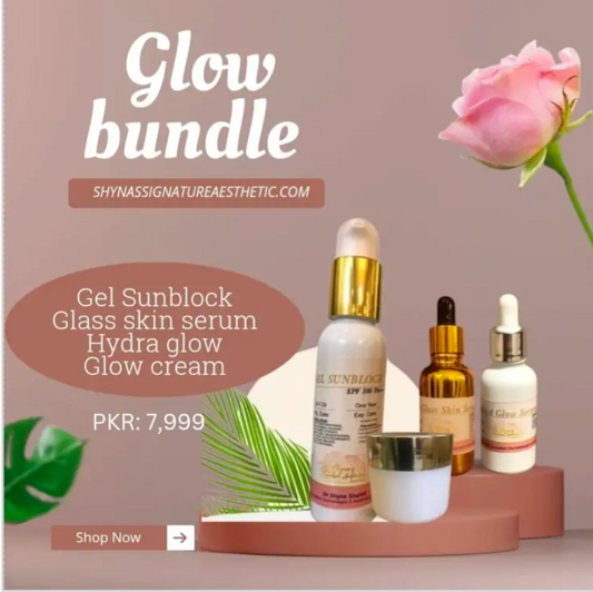 Glow Bundle: HydraGlow, Glass Skin Serum, Sunblock & Glow Cream